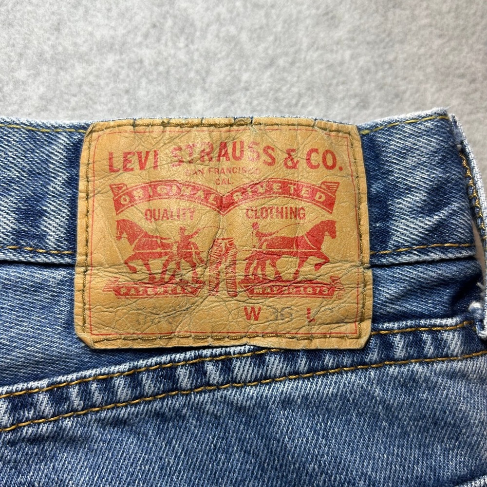 Levis 505 Regular Fit Mens Blue Denim Straight Leg Jeans 36x32